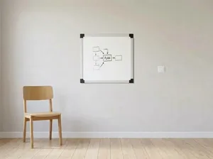 2' × 2' whiteboard hanging on a wall